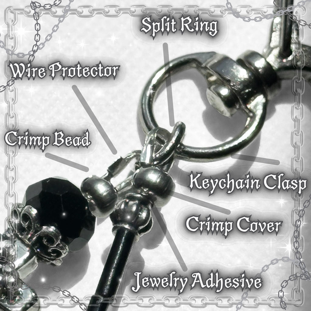 Gothic Red & Black Angel Wing Bag Charm