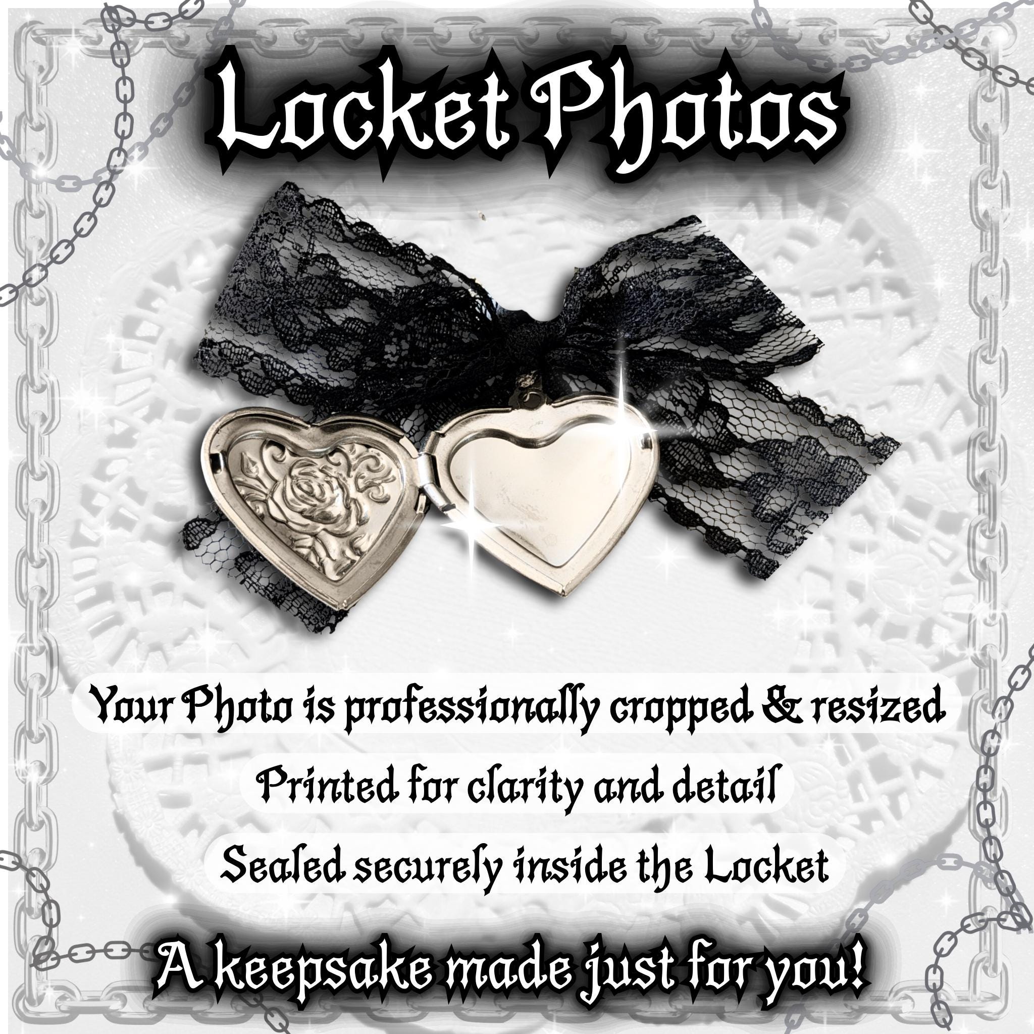 Gothic Valentine Cross Locket Keychain, Custom Photo Locket Bag Charm, Lace Y2K Goth Accessory