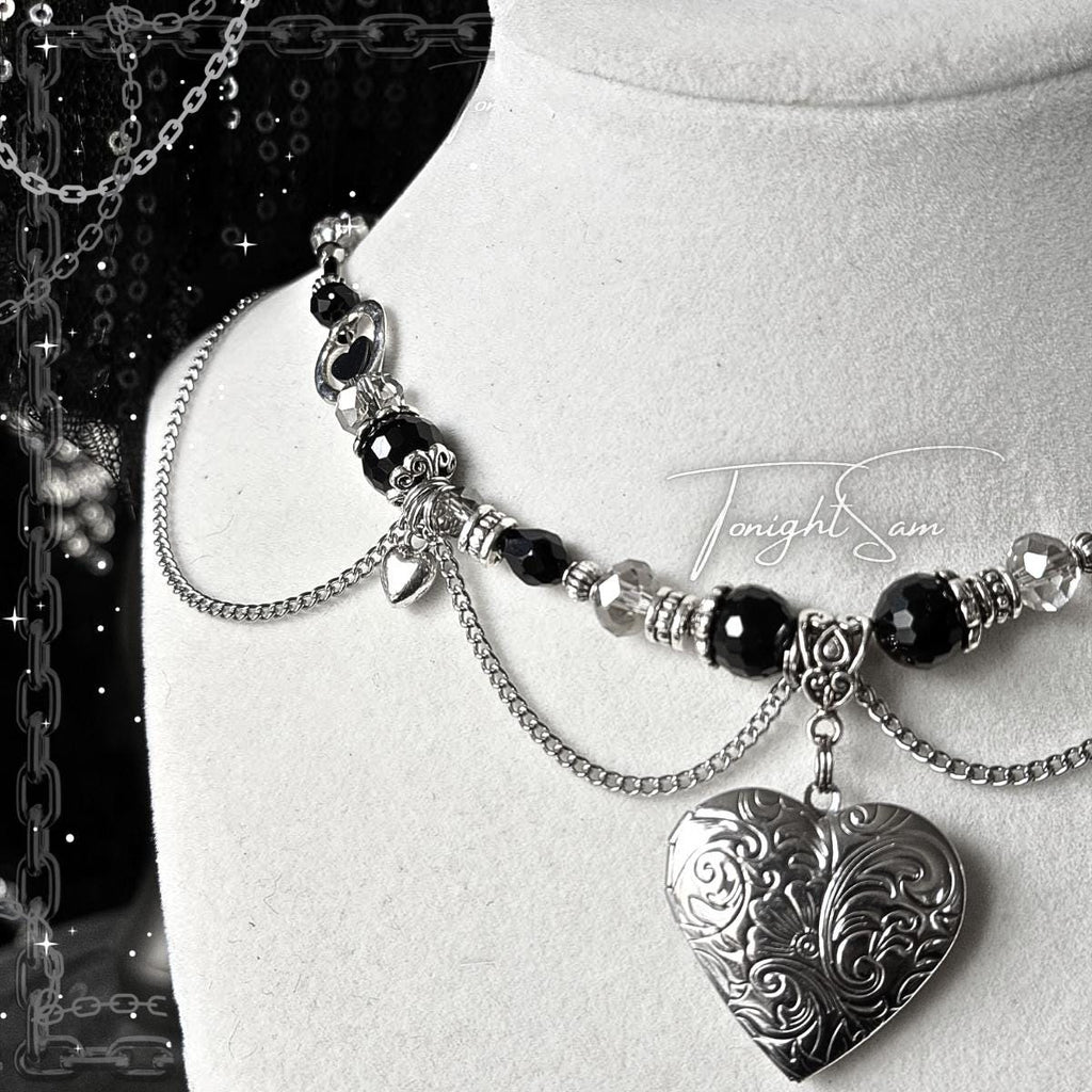 Gothic Romantic Heart Locket Necklace