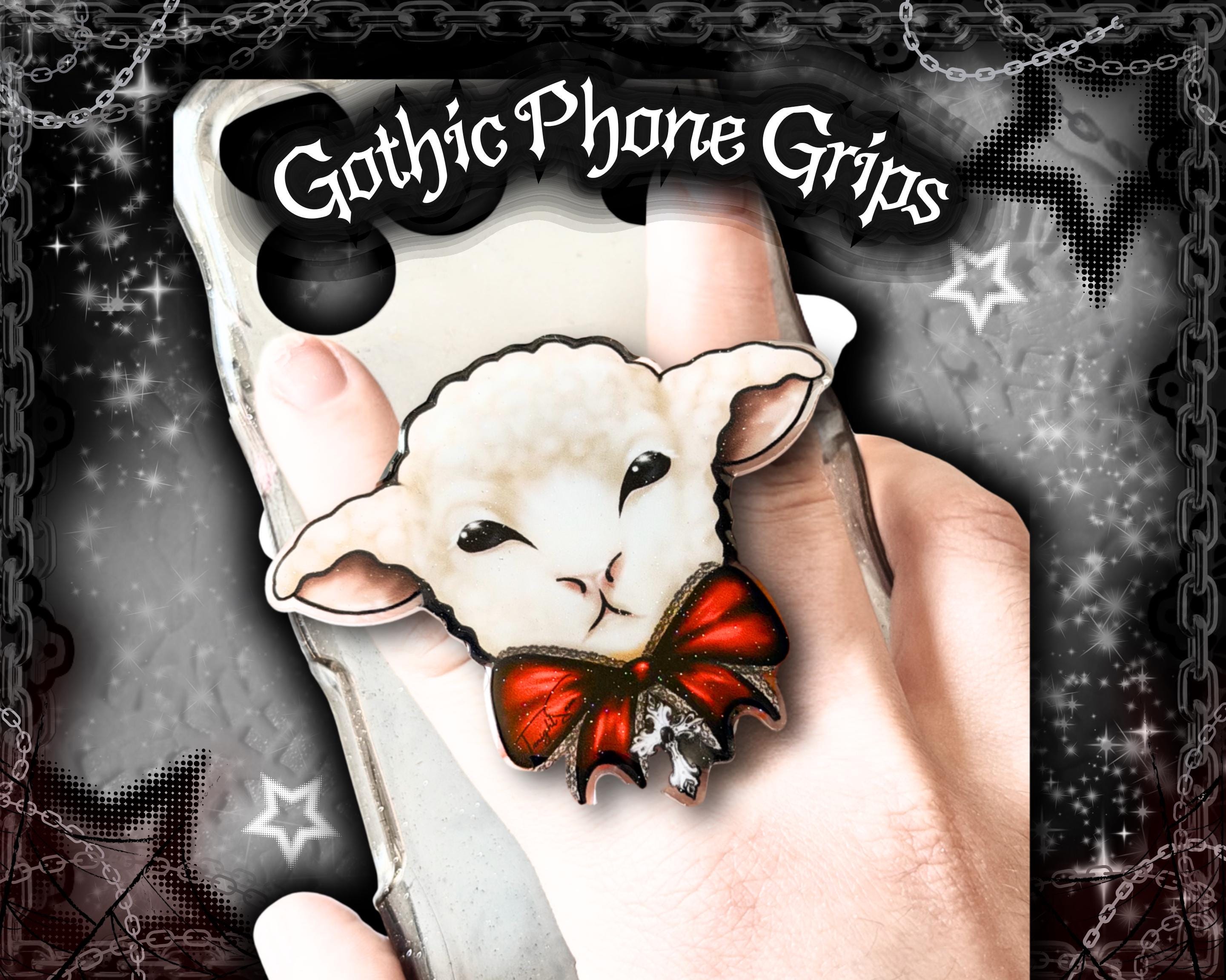 Gothic Lamb Magnetic Grip Stand, Phone Holder, Gothcore Accessory