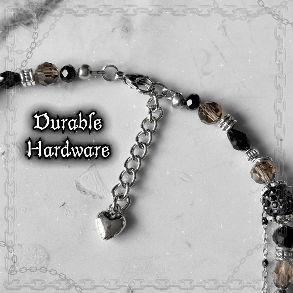 Gothic Valentine Heart Locket Necklace, Victorian Beaded Pendant Choker, Dark Romantic Personalized Jewelry