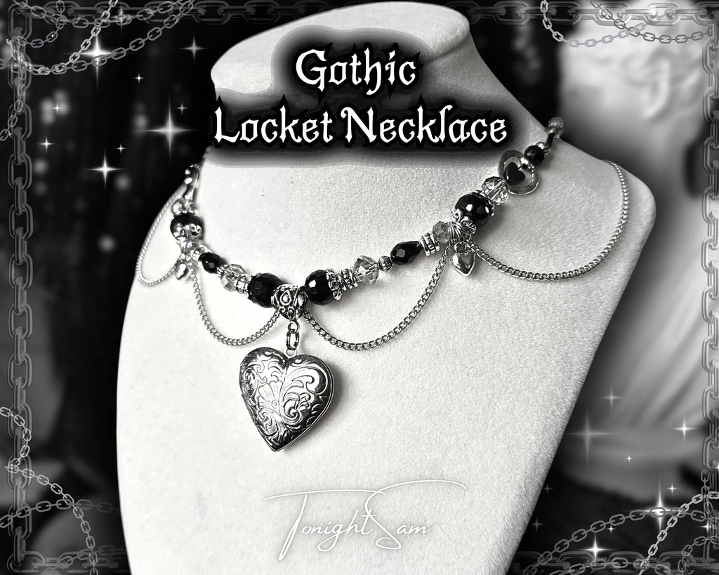Gothic Romantic Heart Locket Necklace