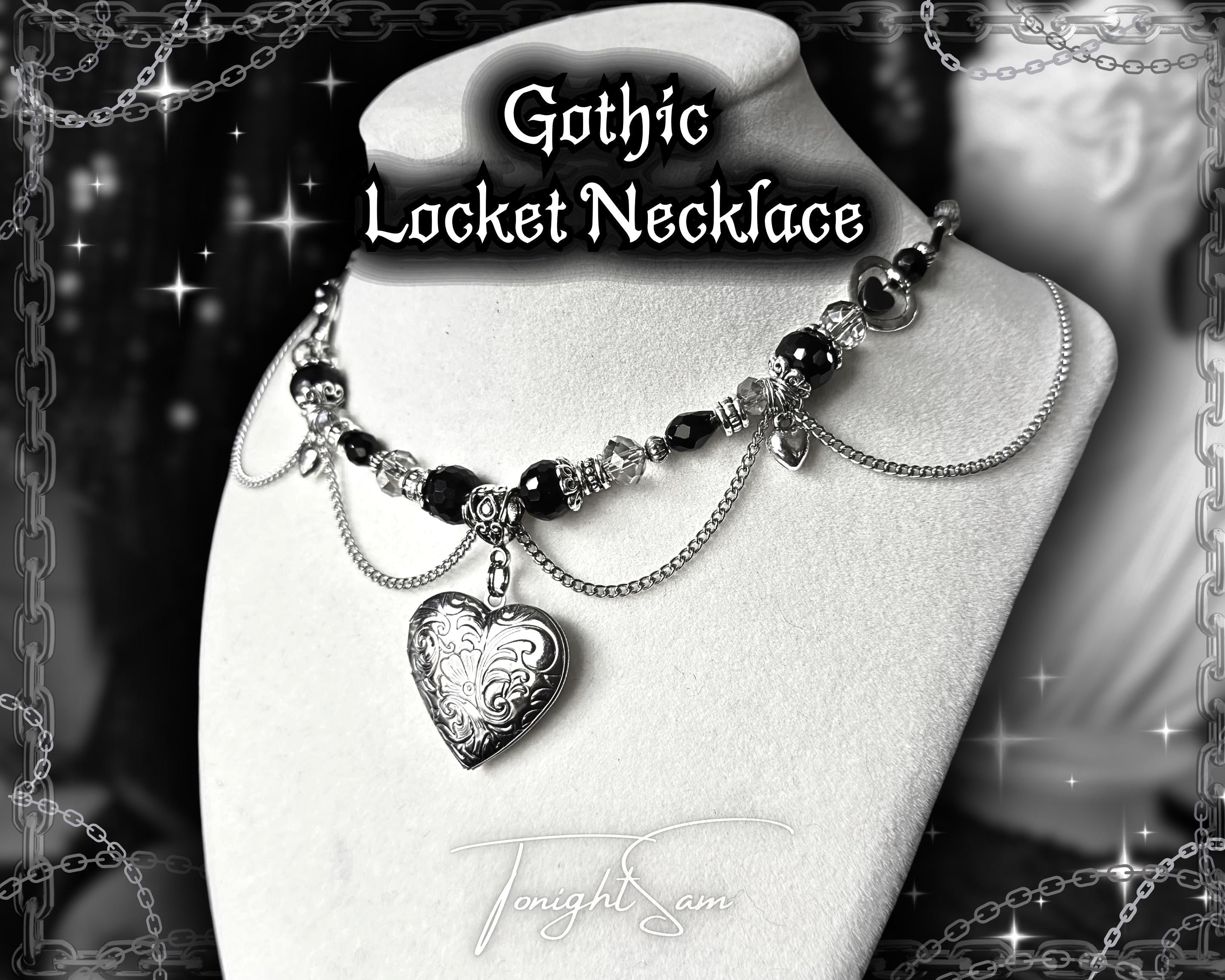 Gothic Romantic Heart Locket Necklace