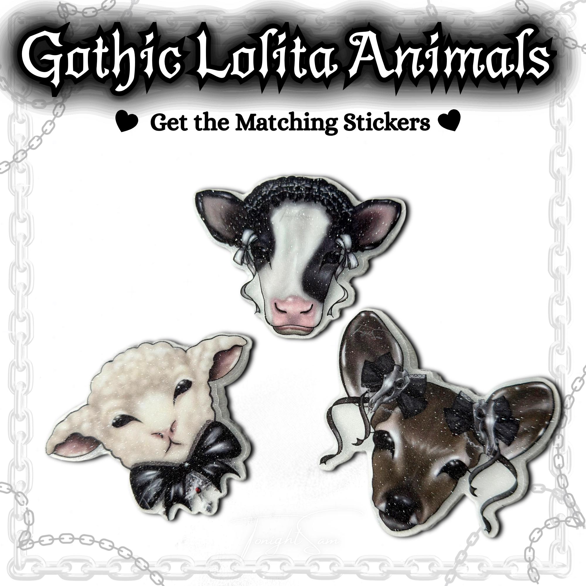 Gothic Lolita Cow Vinyl Waterproof Sticker